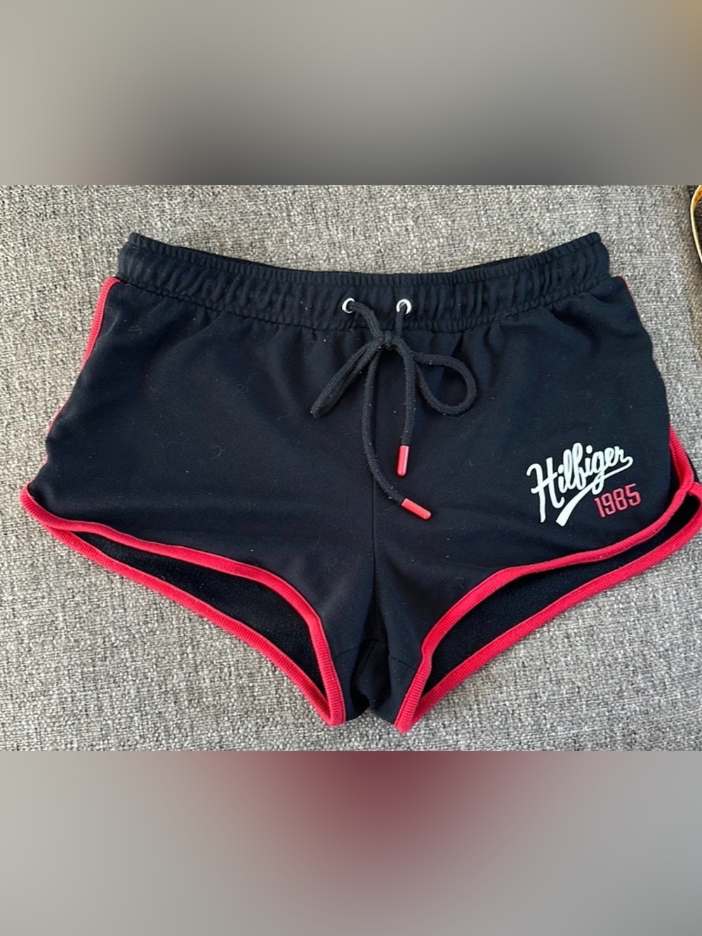 Tommy Hilfiger 1985 Retro Dolphin Lounge Shorts Navy Red Contrast Women's Sz M